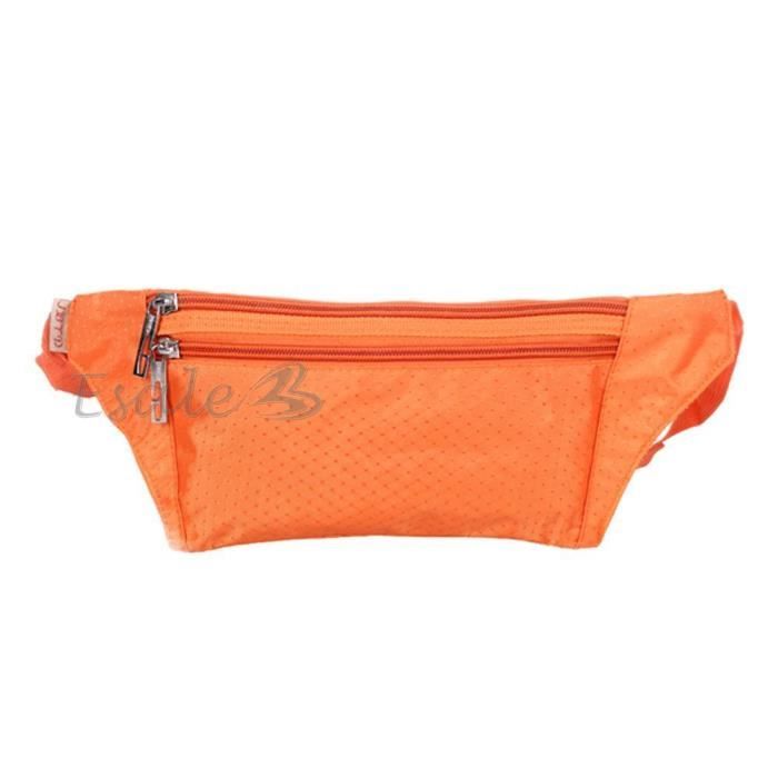 Sac Banane étanche Réglable - Course, Randonnée, Vélo - 3 Poches - Noir - Homme/Femme