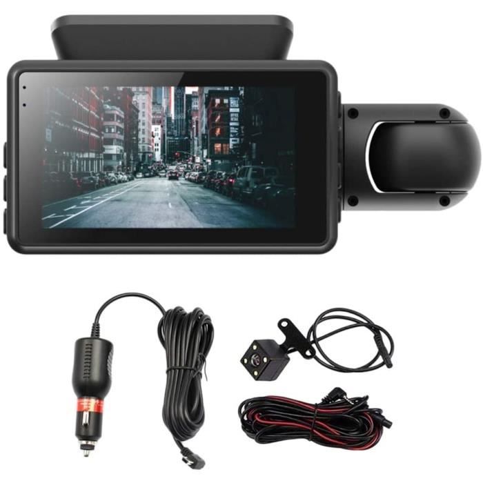 Haude CaméRa DVR de Voiture Lentille 360 DegréS FHD Dash Cam 1080P Vision Nocturne Surveillance de Stationnement Enregistreur de Conduite avec CaméRa de Recul 