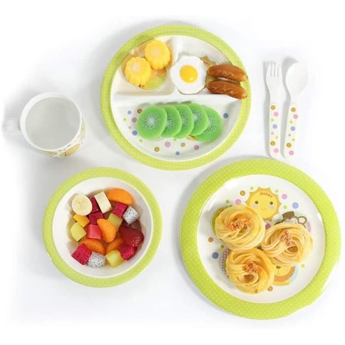 Coffrets Repas Bangxiu Assiette A Ventouse Ensemble De Vaisselle En Melamine For Enfant 6 Pieces Avec Assiette Bol T Cdiscount Pret A Porter