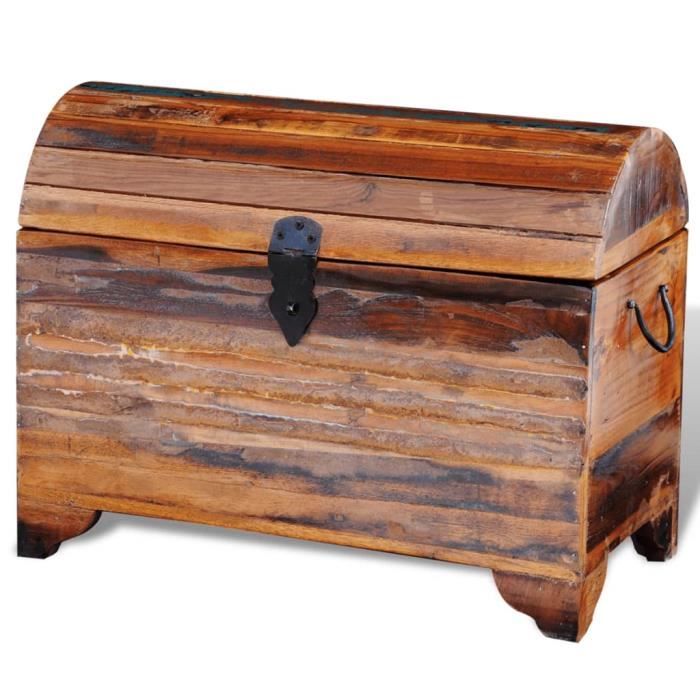 boite de rangement - aynefy coffre de rangement bois de récupération massif 60 x 30 x 45 cm