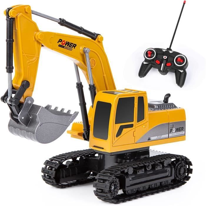 Jouet T?�l?�command?� - AZWIX - Camion Pelleteuse 124 - 6 Canaux - Couleur Jaune - Enfants 3 Ans+ 