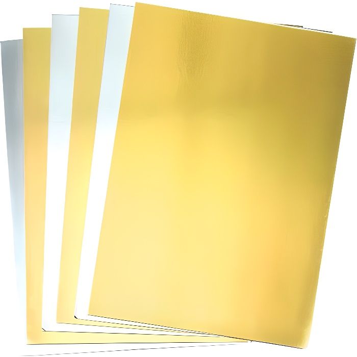 Papier Cartonné Métallisé Doré A4 - 25 Feuilles 230g/m² Pour DIY, Mariage, Invitations