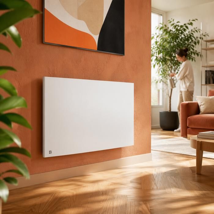 Radiateur électrique Fixe à Inertie Sèche Fonte 1500W Bestherm ZOE Horizontal Blanc 99361156