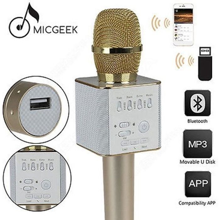 4 en 1 Microphone Bluetooth pour Enfants avec Lumi/ère Color/é Cadeau Parfait pour Gar/çons et Filles Bleu ERAY Microphone Karaok/é Sans Fil Compatible avec Apple//Android//PC//iPad