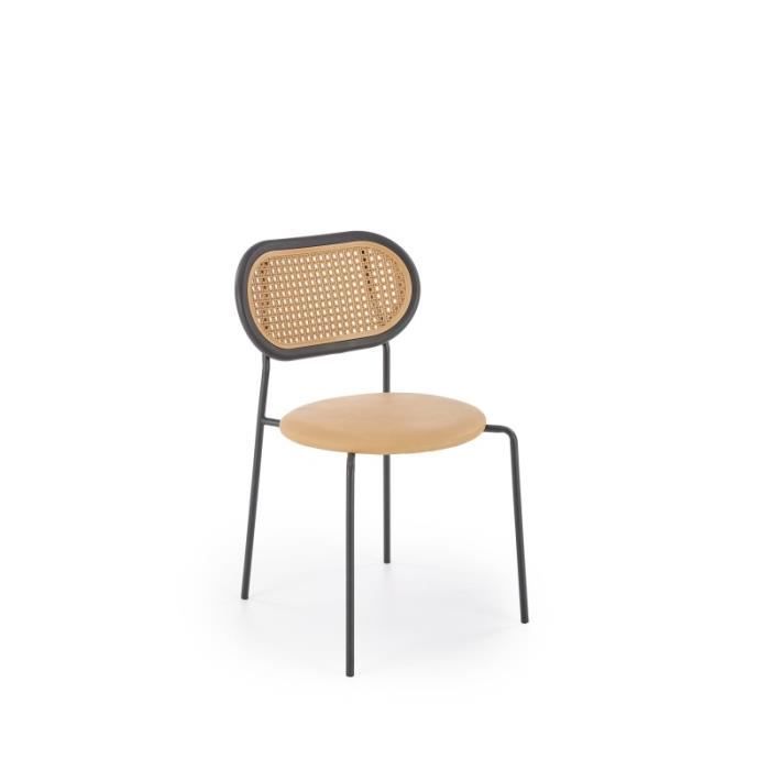 chaise en cuir synthétique 46 x 51 x 78 cm - marron clair