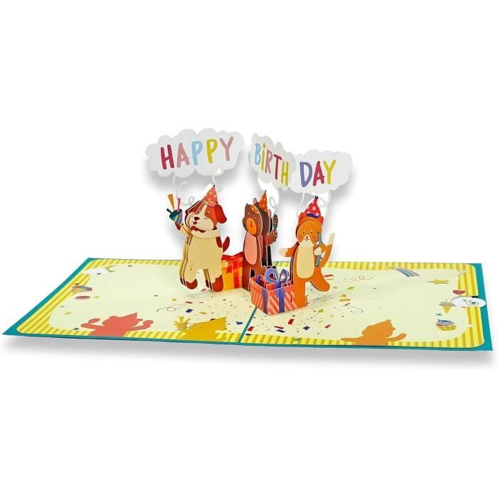 Paperdora® Carte Pop-Up 3D „Anniversaire" Avec Enveloppe Et Cachet De