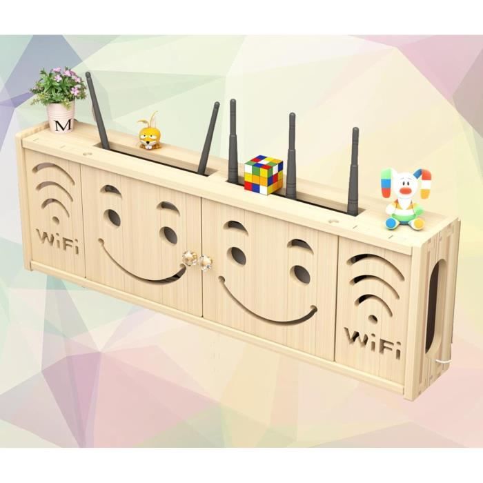 Grande Etagere Murale Catekro Etagere Pour Decodeur, Boîte De Rangement Pour Modem WiFi Meuble Mural Salon