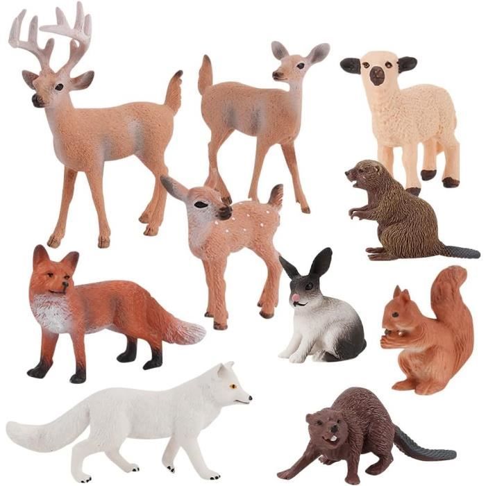 Lot De 16 Figurines Animaux De La Forêt - Miniatures Réalistes Pour Décoration Gâteau, Jouet, éducation