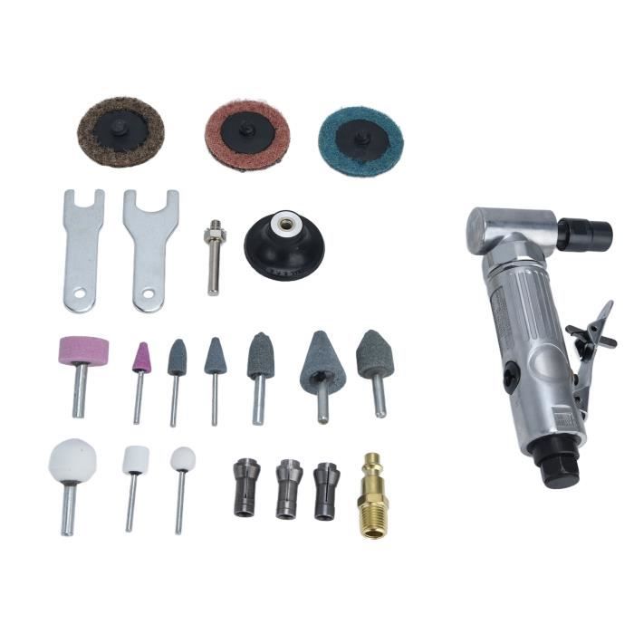 SI FANG Kit de meuleuse pneumatique à angle droit de 16 pièces avec pinces de 6