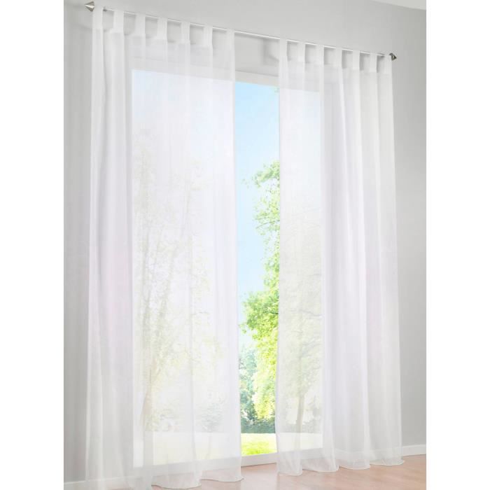 Store Romain Transparent Blanc - 45x140cm Avec Pattes - 100% Polyester