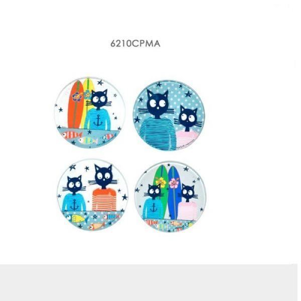 Lot de 4 dessous de verre de Noël personnalisés - Ourson Câlin