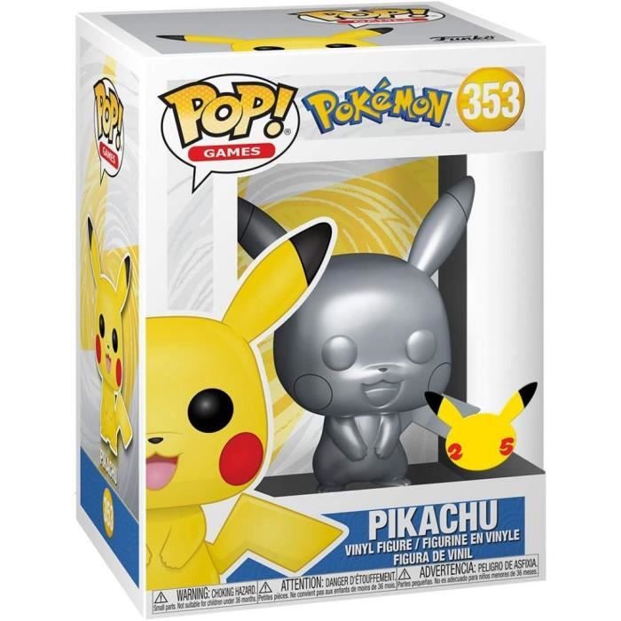 Figurine Pop [Exclusive] Pokemon : Pikachu Stlver metallic [353