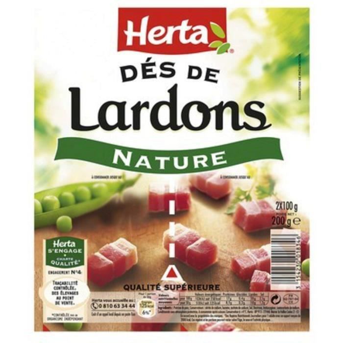 herta des lardons nature 2x102g cdiscount au quotidien