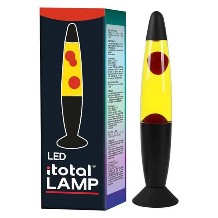I-TOTAL® - Lampe à lave LED avec résistance chauffe cire sans ampoule (ROUGE BASE NOIRE CIRE BLANCHE) [Classe énergétique G]
