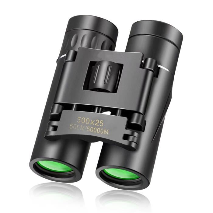 Jumelles,Compact Zoom Jumelles,500X25 HD, Lentilles BAK4 Prisme FMC Entièrement Multicouches,pour Le Camping,L'observation Des