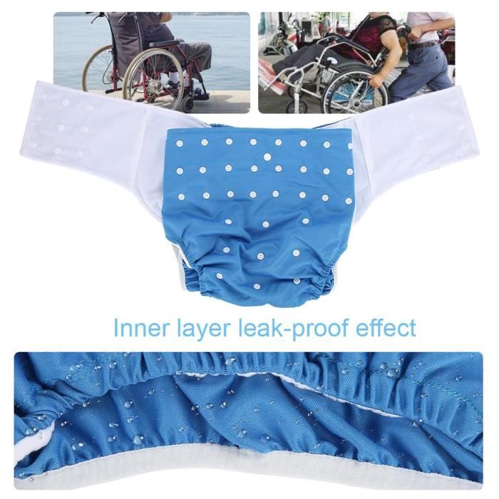 Protection Personnes âgées Couche Adulte Réutilisable Lavable - Taille Réglable 60-110cm - Étanche Et Respirante - Modèle X33 Couche Tissu écologique