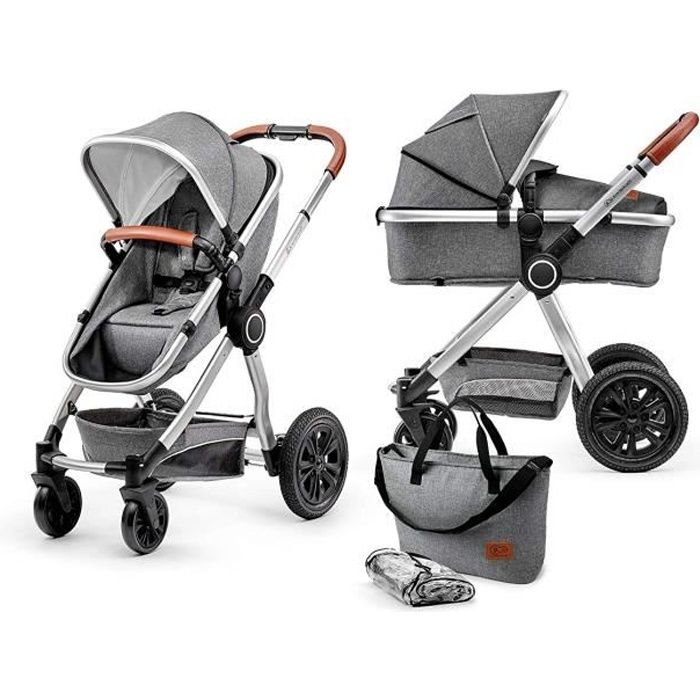 Duo poussette + nacelle Nea 2 en 1 KINDERKRAFT Gris