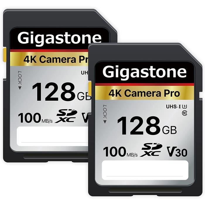 Carte Sd Limics24 Mémoire Sdxc 128 Go 4K Caméra Pro Série Lot 2