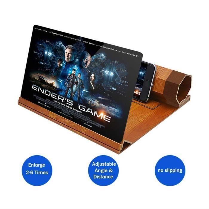 Loupe Grossissante Téléphone 14 Pouces 3D - Amplificateur Écran Compatible Tous Smartphones Noir