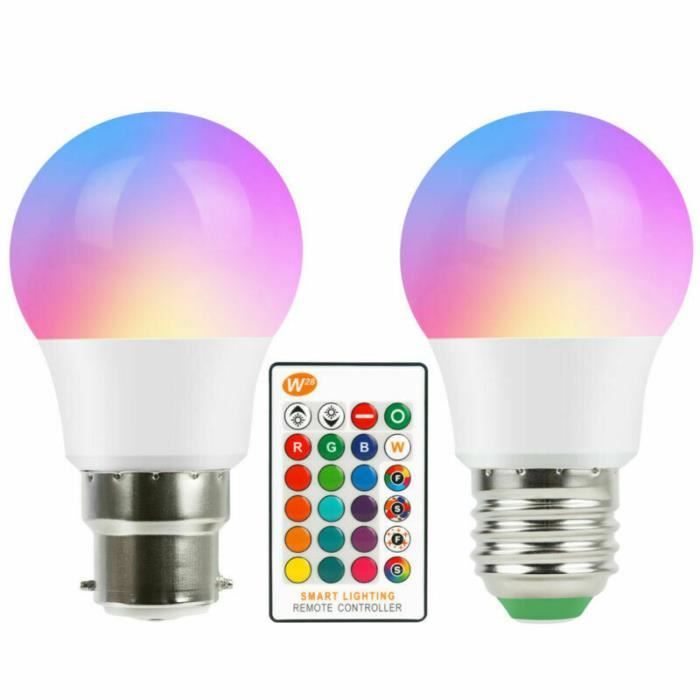 LOVEBAY RVB Ampoule Led Lumière 16 Couleur Changeante Vis Lampe À 3W