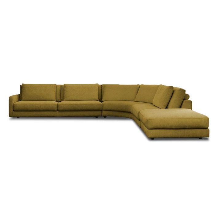 Canapé d'angle 5 places Jaune Tissu Luxe Confort