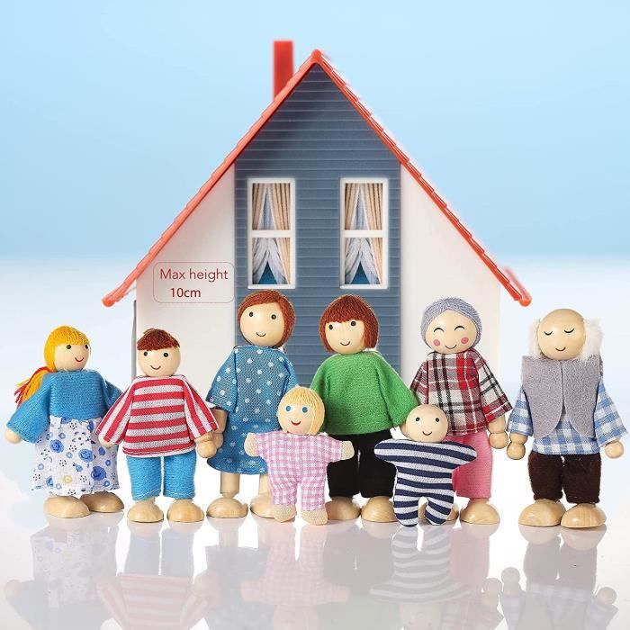 Wagoog Ensemble de Famille de poupées de Maison de poupées - en