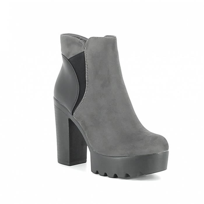 Bottines à talon GRIS SINEQUANONE
