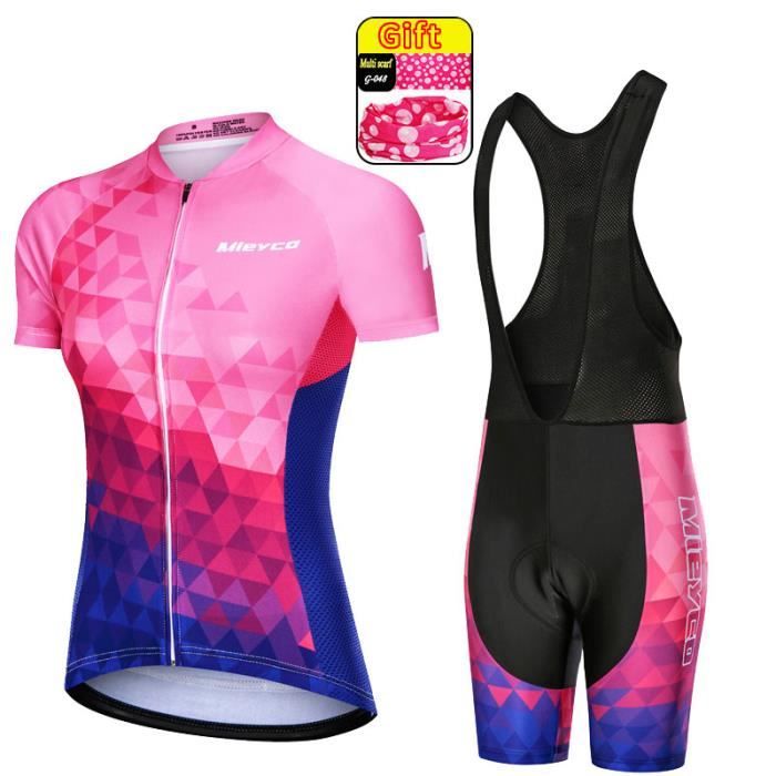 Mieyco Femme Manches Courtes Maillot De Cyclisme Avec Cuissard Collants 
