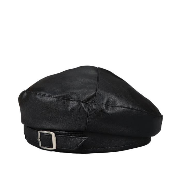Casquette Gavroche Homme En Cuir Véritable Marron