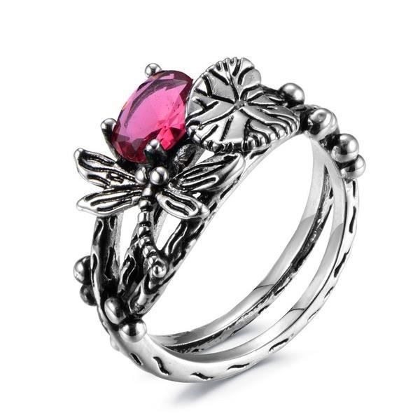 Bague Vintage Argent 925 Zircon Cubique - Taille 58, Style Solitaire, Occasion