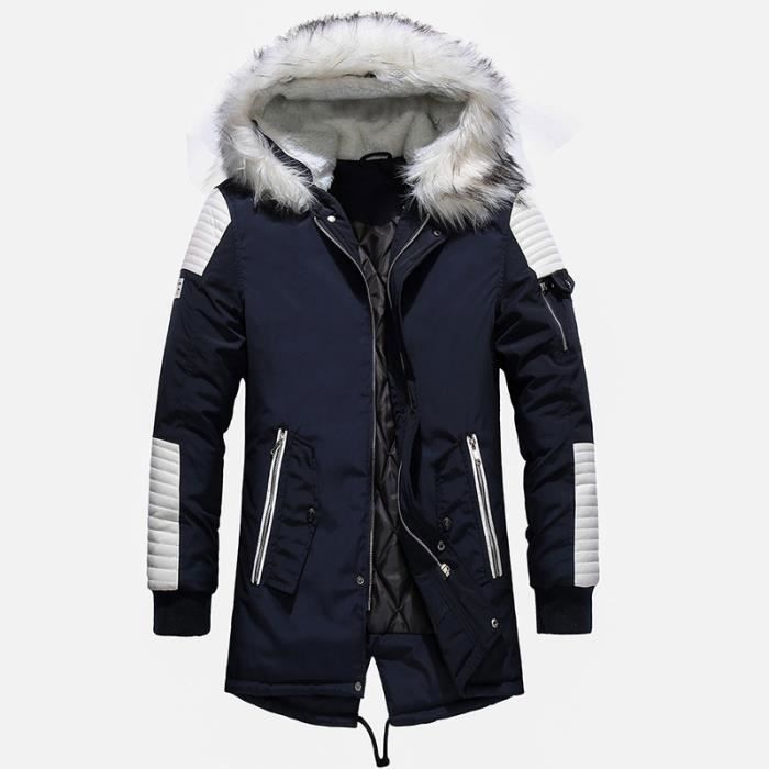 Doudoune Longue Homme Hiver - Manteau Matelassé Avec Capuche, Coupe-vent Et Thermique - Taille XS à 5XL - Parfaite Pour Ski, Randonnée, Quotidien
