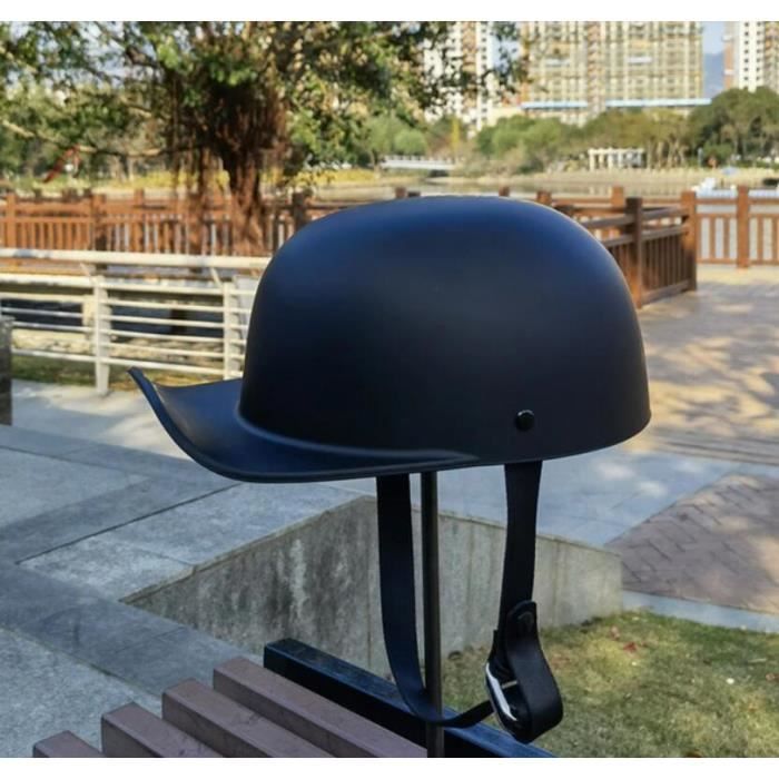 Casque Moto Demi-Jet Rétro - Homologué ECE/DOT - Visière Teintée - Taille L - Noir Mat | Pour Scooter Et Moto