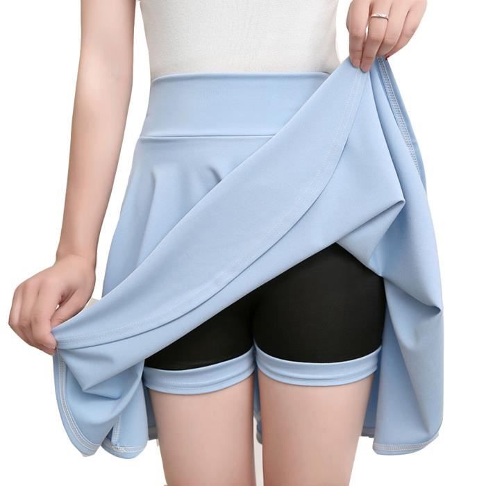 Jupe Courte Femme Vintage Évasée - Elastique Avec Dentelle, Polyester