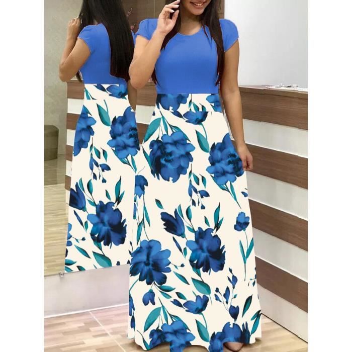 Robe Robe longue de soir e pour femmes grande taille imprim