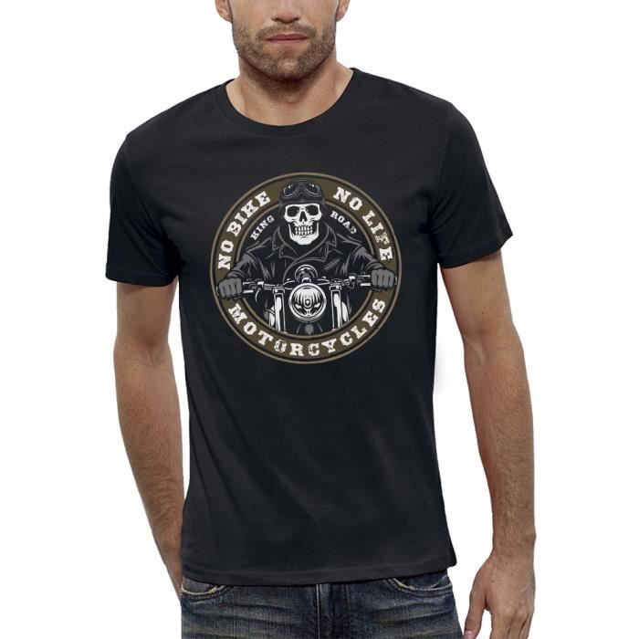 T shirt BIKERS No bike no life Crane biker PIXEL EVOLUTION Homme