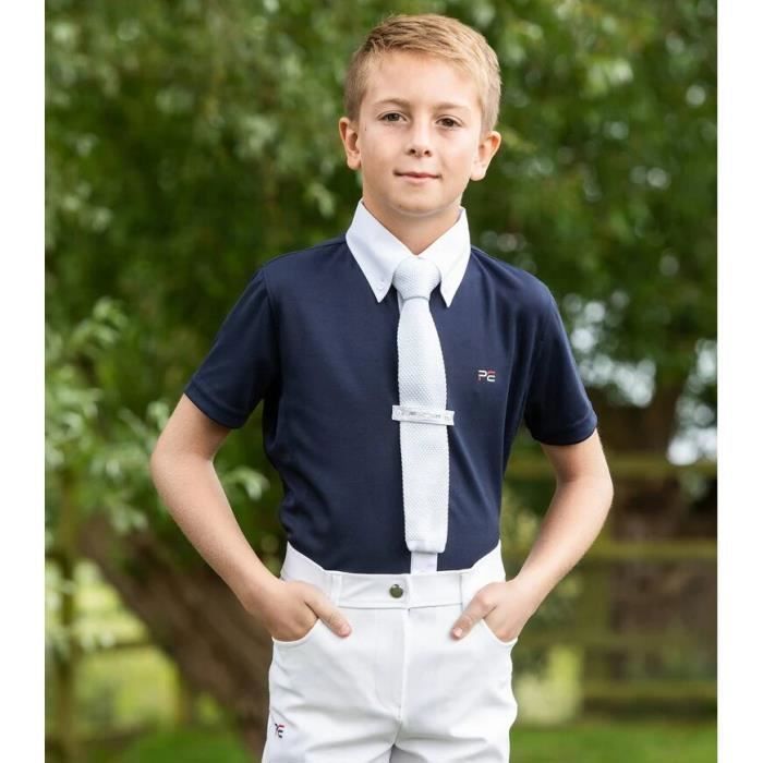 Chemise de concours équitation manches courtes enfant Premier Equine Mini Antonio - blue - 5/6 ans