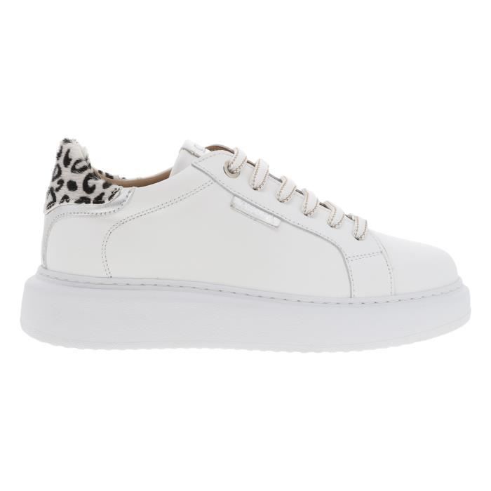 Baskets cuir talon plateforme Carmela blanc Femme Carmela