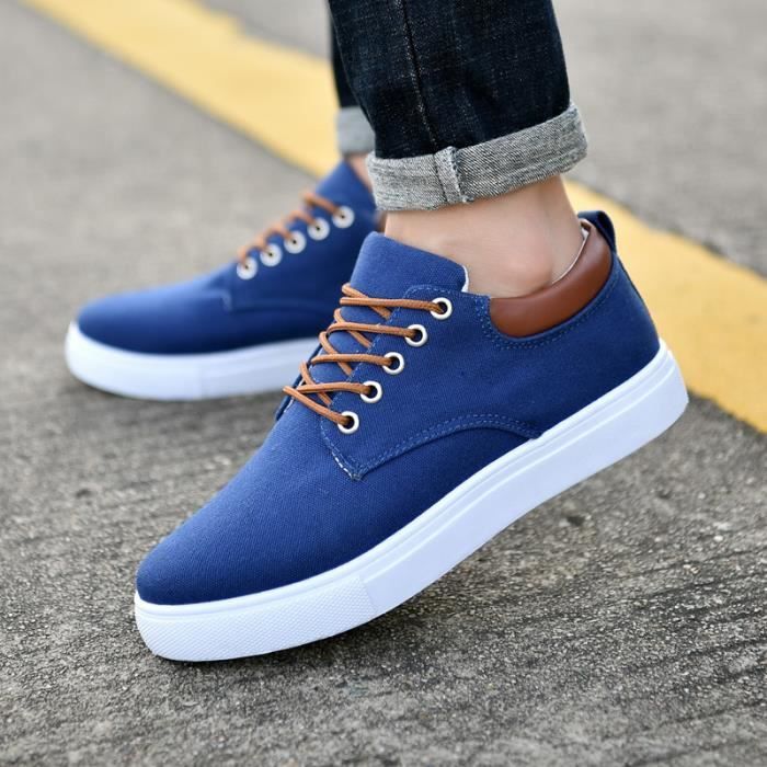 Baskets all match pour hommes 2023 nouvelles chaussures en toile tendance de la mode decontractee Bleu Cdiscount Chaussures