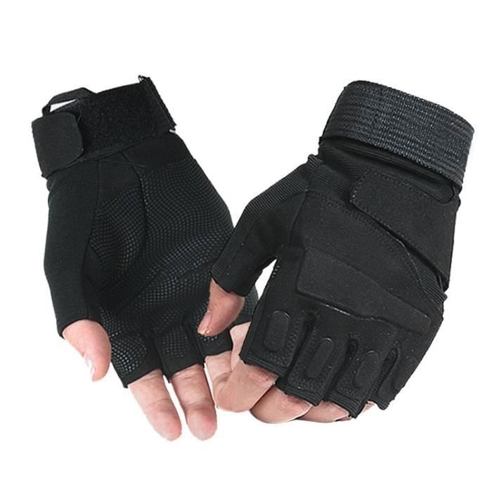 Mitaines Tactiques Et Cyclisme SUJAYU : Demi-doigts, Paume Silicone, Réglables, Pour Homme/femme (pêche, Airsoft, Entraînement)