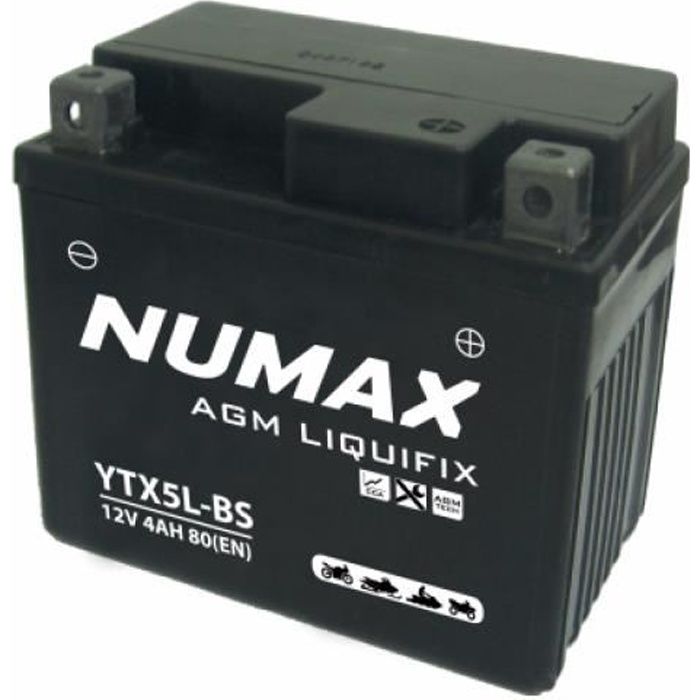 Batterie moto Numax Premium AGM YT5LBS 12V 5Ah 70A