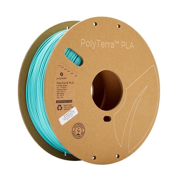 Filament PLA pour imprimante 3D - PolyTerra - 1.75mm - 1Kg - Bleu Artic - POLYMAKER