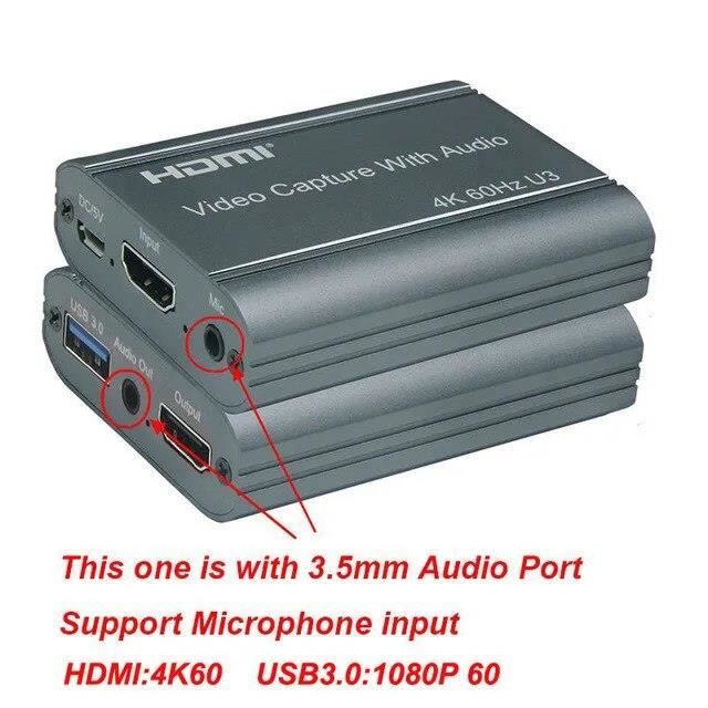 Elgato Video Capture AXFEE Carte D'acquisition Vidéo 4K HDMI, Full HD 1080p Carte De Capture 4K HDMI Vers USB C 3.0 Avec USB Adaptateur Pour L'édition Vidéo/en Ligne, Compatible Avec TV Stick