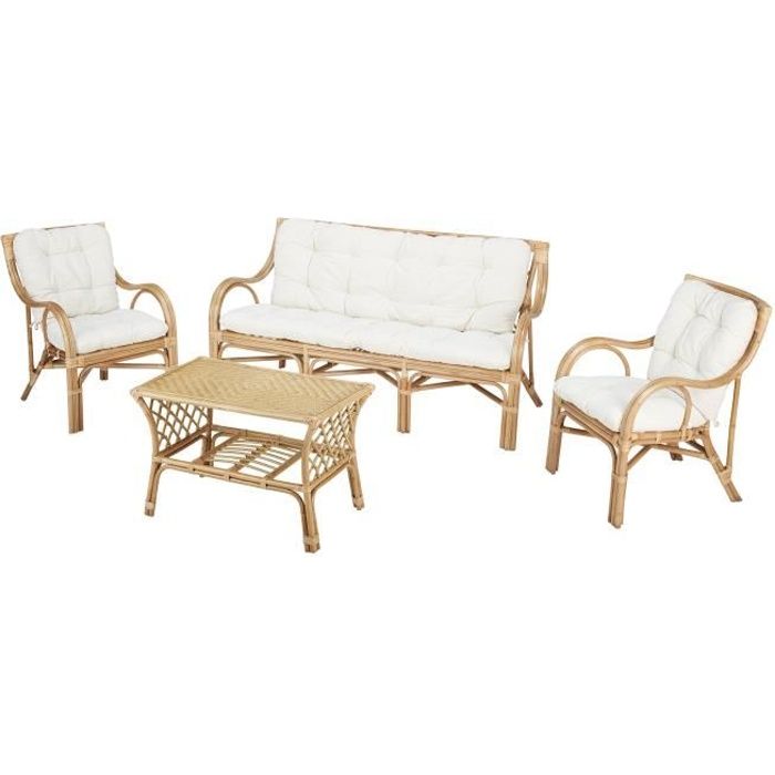 Ensemble Salon En Bambou Elim Achat Vente Salon Bas De Jardin