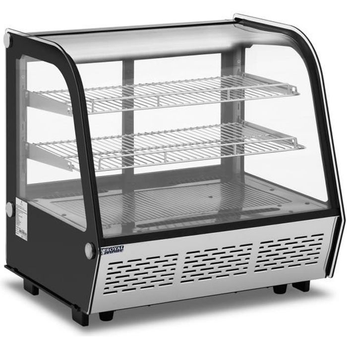Vitrine à Pâtisserie MBH 119cm - Présentoir Comptoir Verre Trempé 2 Étages - Pour Boulangerie Et Snacks