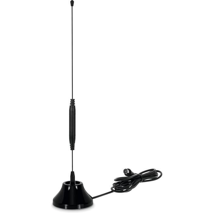 Antenne Tnt Antenne TV Intérieure DVB-T2 - Réception 4K/1080P - Base Magnétique - Câble 3m - 150 Miles Antenne DVB-T2 Intérieur