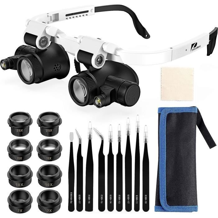 Lot 5 Loupes Horloger 3X 5X 10X 15X 20X + Anneau - Kit Réparation Montre, Bijoux, Précision Pour Horlogers Et Bijoutiers