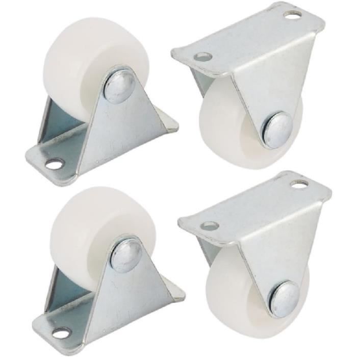 Lot De 8 Roulettes Fixes Multifonctionnelles Non Pivotantes Pour