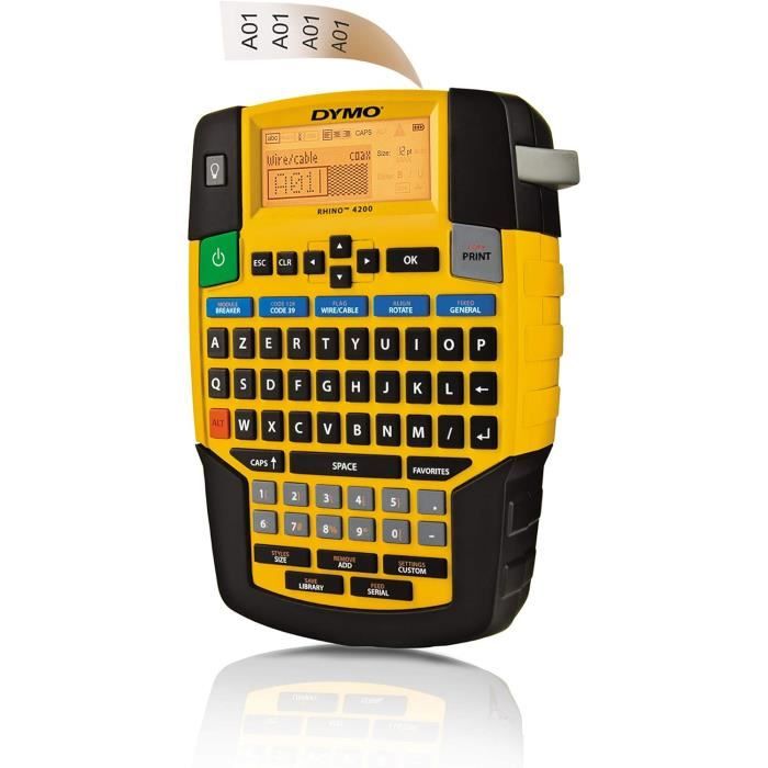 Étiqueteuse DYMO Rhino 5200 - Mallette Pro Avec Bandes - Pour Électriciens Et Techniciens