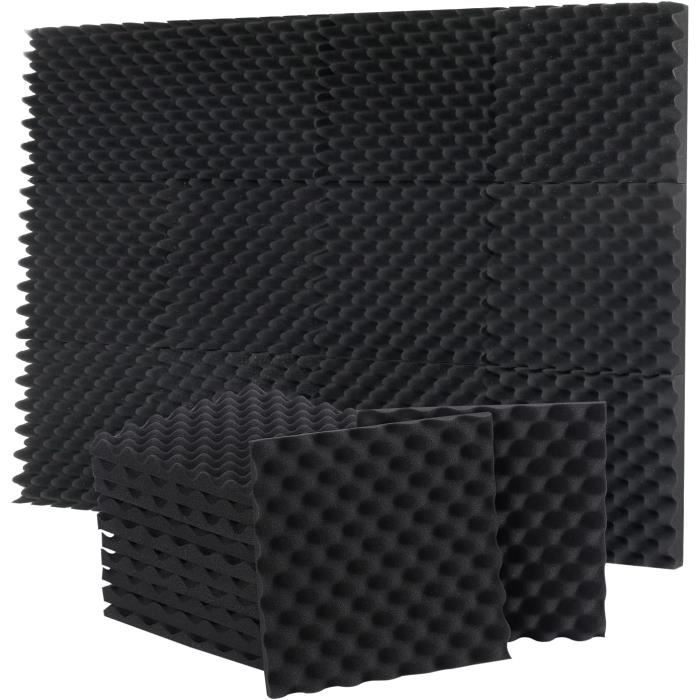 Panneaux Acoustiques En Mousse - Lot De 24 - 30x30x2.5cm - Autocollants Pour Studio Ou Bureau