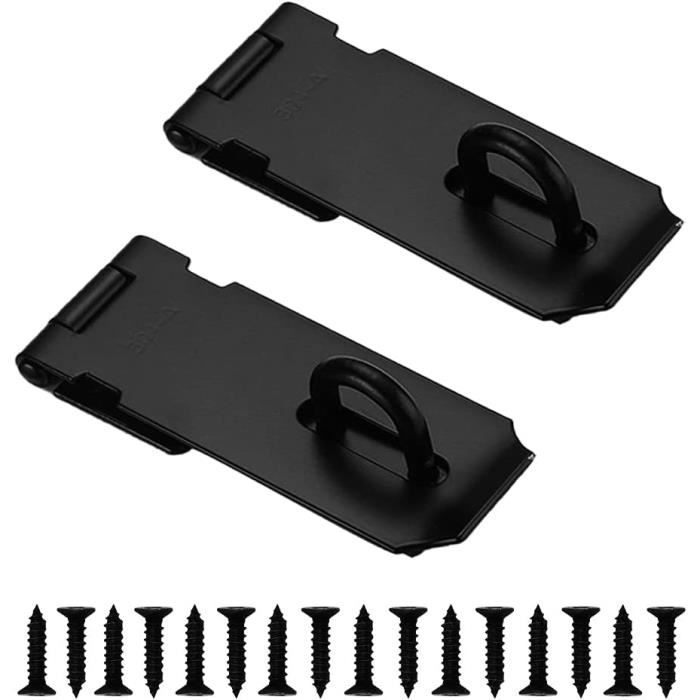 Lot De 6 Loquets Cadenas 3 Pouces GOYADA – Acier Inoxydable Argenté – Fermoir Robuste Pour Portes, Armoires, Jardin Avec 54 Vis